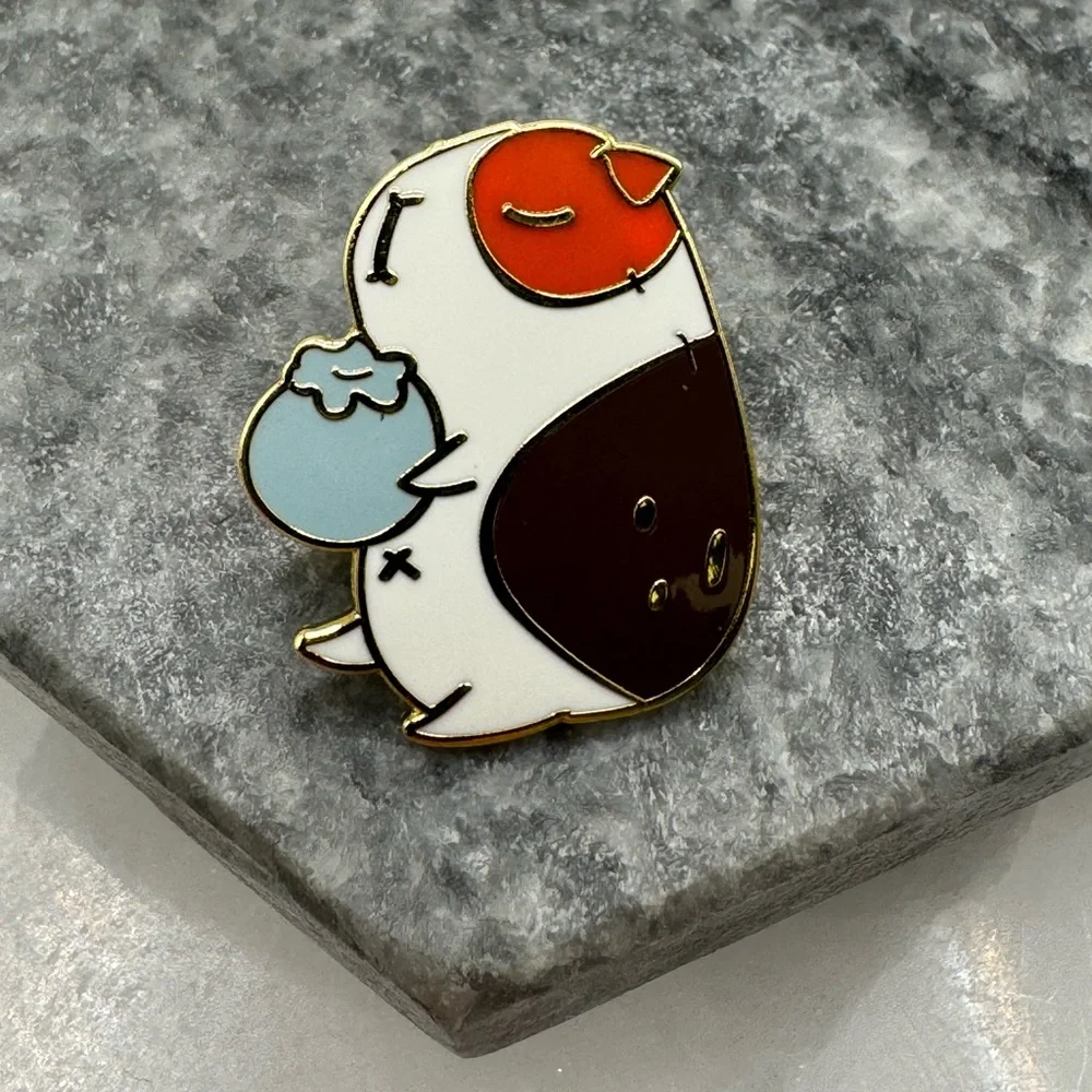 3/$15 Cute Guinea Pig with Blueberry Enamel Pin Brooch - Picture 6 of 6